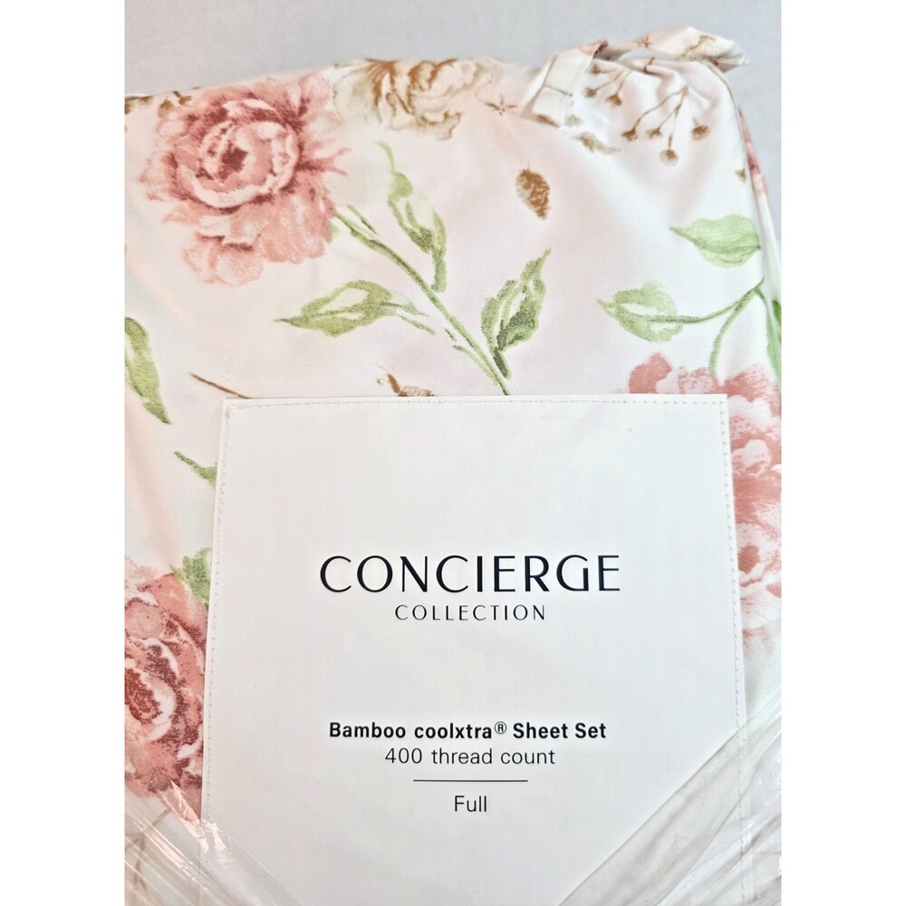 VTG CONCIERGE COLLECTION Full Bamboo CoolXtra Floral Rose 6-Pc Full Sheet Set